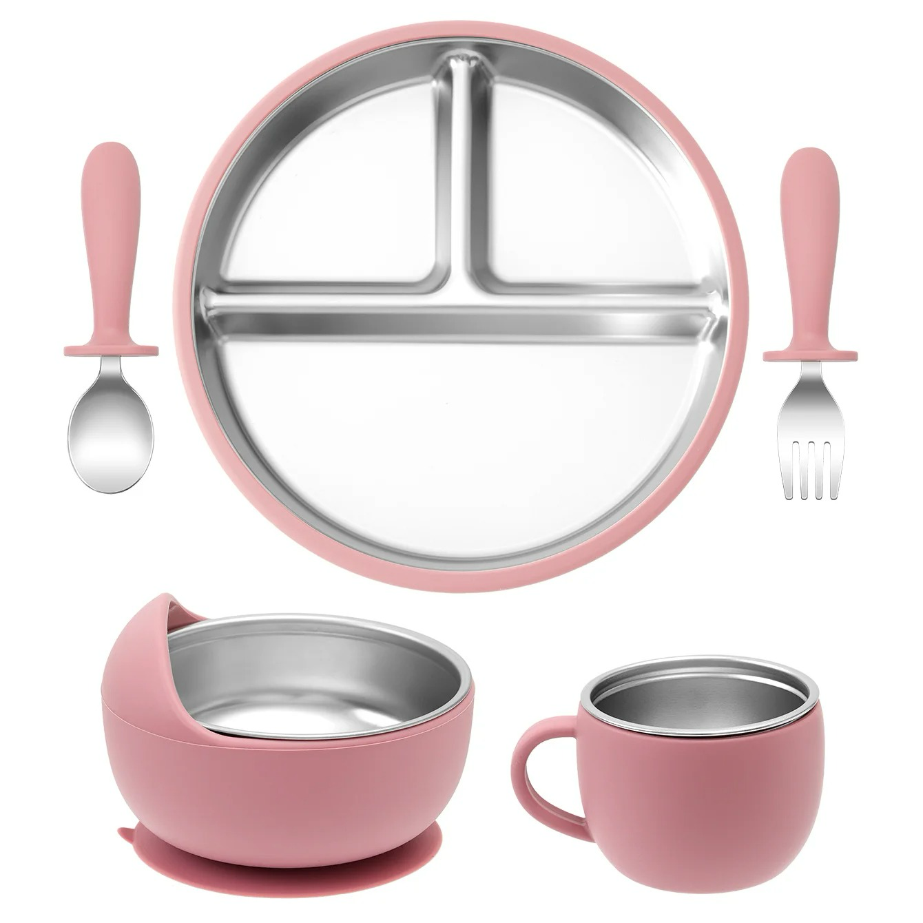 Coffret repas rose poudré
